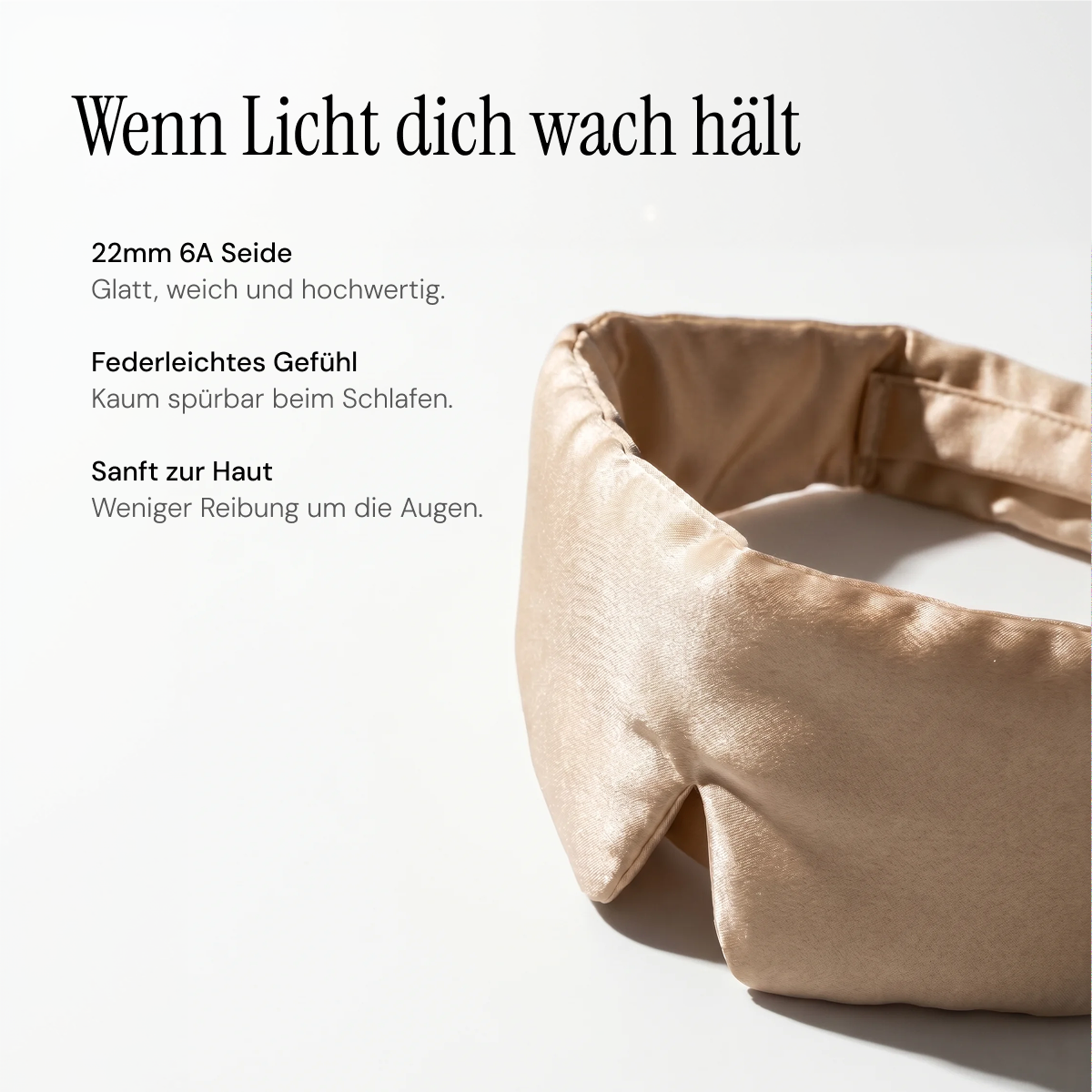Doyoo Silk Sleep Mask - Seiden Schlafmaske zur Reduktion von Augenringen und Falten
